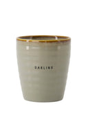 Zusss koffiemok darling in de kleur grijsgroen met een golvende structuur