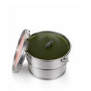 Rustik Lys buitenkaars in een rond metalen blik in de kleur leaf green