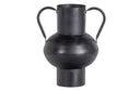 Zwarte metalen WOOOD vaas vere m