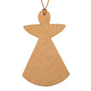 Papieren hanger in de vorm van een engel in de kleur nude met een gouden randje.