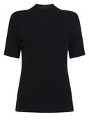 Zwart basis shirt van Zoso met korte mouwen en turtle neck