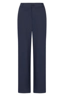 Zoso broek travel miriam in zwart met rechte pijp en knoopsluiting