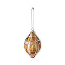 Ovaal kerstornament van HKliving in glas met een metalen ophanglabel.