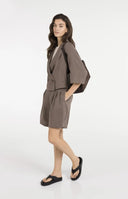 YAYA blazer jasje oversized in de kleur bruin met kimonomouwen en reverskraag