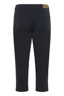 Cream broek katoen - donkerblauw