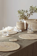 Mand incl. onderzetters - naturel
