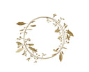 Ronde decoratieve krans van Madam Stoltz in antiek brass metaal