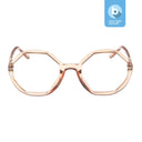 Looplabb Lolita blue light bril in de kleur Kristal Champagne met een achthoekig montuur.