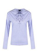 G-maxx blouse in blauw en wit gestreept patroon