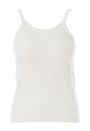 JcSophie top in de kleur off-white met smalle bandjes en gebreide textuur