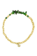 Zusss armband steentjes in donkergroen met goudkleurige details