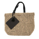 MrsBloom jute shopper in naturel en zwart uitgevoerd met een decoratief kwastje.