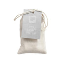 Set van 10 waxinelichtjes van Leeff in katoenen zakjes met de opdruk 'you light me up'