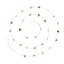 Metalen guirlande van Bastion Collections met hartjes in goud en crème wit