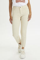 Zandkleurige Kaffe broek met regular fit