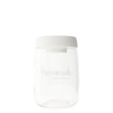 Bastion Collections voorraadpot van glas met wit 'home made' opschrift en kunststof deksel met drukknop