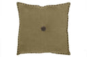 BePureHome kussen in de kleur sepia van 45x45 cm met een decoratieve knoop in het midden