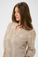 Cream blouse korey - bruin, een bruine katoenen blouse van het merk Cream.