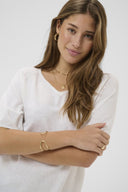 Cream shirt gebreid in de kleur snow white