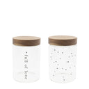 Bastion Collections voorraadpot van helder glas met een houten deksel.