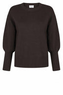 Zoso sweater eve in de kleur bruin-espresso met een gebreide textuur.