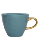 Urban Nature Culture mok s good morning in aqua met gouden rand