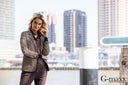 G-maxx blouse van travelstof - donkerbruin