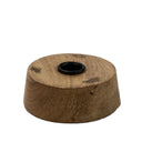 Kaarsenstandaard hout m in naturel hout met een zwarte metalen binnenring