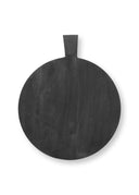 Zwarte ronde serveerplank van vtwonen gemaakt van eikenhout