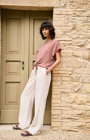 YAYA blouse knoopdetail - oud roze