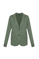 G-maxx travel blazer in de kleur army, getailleerd model met reverskraag.