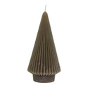 Kerstboomkaars in taupe kleur, 18 cm hoog