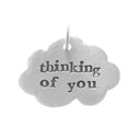 Grijze tinnen bedel met de tekst thinking of you