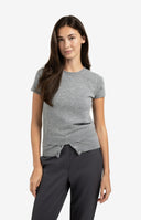 YAYA top gebreid in de kleur grijs melange met knoopdetails
