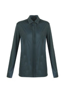 G-maxx travel blouse in donkergroen, gepresenteerd in een soepele travelstof.