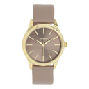 OOZOO horloge C11677 met goudkleurige stalen kast en witte wijzerplaat