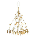 Bastion Collections mistletoe hanger van metaal in goud en crème-wit met een lengte van 40 cm