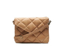Zandkleurige Chabo tas clutch Milano van rundleer met gewatteerde look