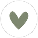 Label-R muurcirkel met een hart-design in de kleur wit