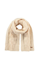 Barts sjaal farrah in de kleur cream met kabelpatroon