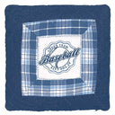Vierkante Greengate kussenhoes in de kleur baseball blue