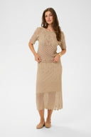 Cream rok gebreid