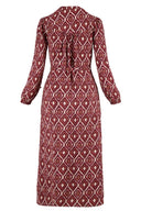 Zusss jurk met print - zand/roodbruin