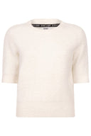 Zoso shirt patrice in de kleur offwhite met ronde hals en 3/4 mouwen