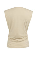 YAYA top mouwloos - beige/bruin