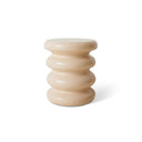 HKliving bijzettafel Allure in creme kleur met ronde ribben structuur