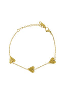 Zusss armband hartjes in goudkleurig stainless steel