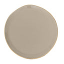 Porseleinen ontbijtbord uit de Good Morning serie in taupe met gouden rand