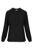 Zusss blouse in zwart met knoopjes aan de voorzijde en op de mouwen