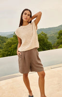YAYA bermuda in de kleur bruin met mid-waist pasvorm